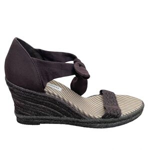 Tommy Hilfiger Dark Brown Wedge Espadrilles Sandals 7